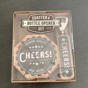 New in the box Coaster & Bottle Opener Set